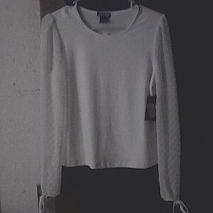 White Coco &Shay sheer long sleeve shirt